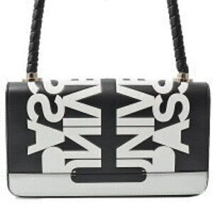 Burberry Universal Passport Shoulder Bag Black White Leather